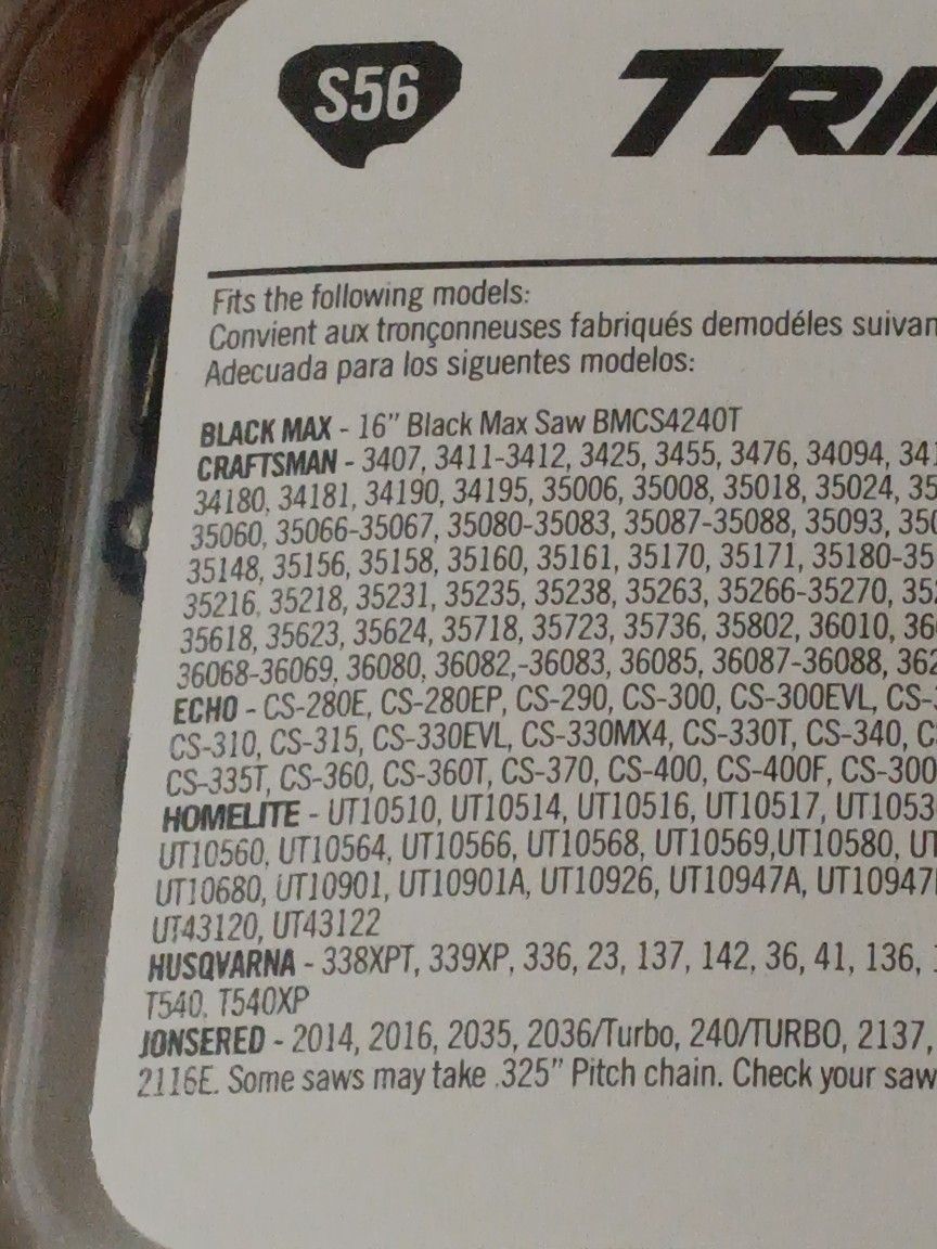 z pack chainsaw chains 16"