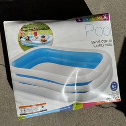 New Intex Swim Center Family Pool Light Blue Inflatable Kids Fun 103" x 69" x 22"