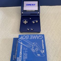 Nintendo Gameboy Advance SP AGS 101 In Custom NES Shell Blue for