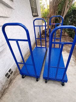Heavy-duty steel platform carts
