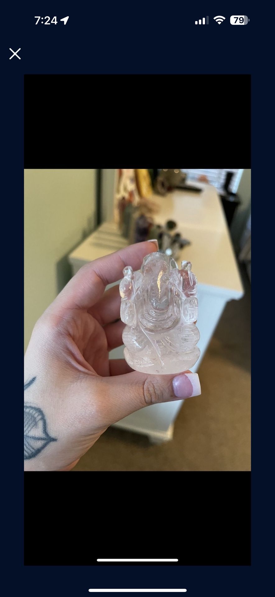 clear quartz ganesha