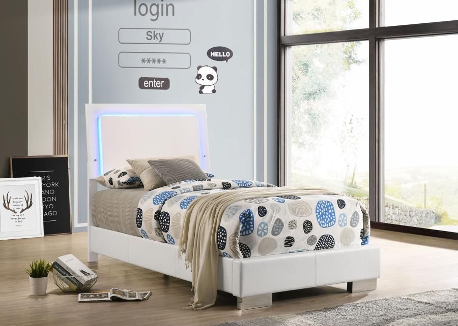 TWIN BED WITH LED LIGHTS