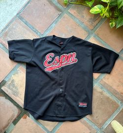 Vintage ESPN SportsCenter Jersey Men’s Large Black Baseball Shirt Promo Rare
