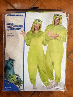 Disney Pixar Mike Wazowski Adult Jumpsuit Costume LG/XL
