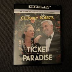 Ticket to Paradise (4k Ultra HD + Blu-ray, 2022) No Digital Code Discs Unused