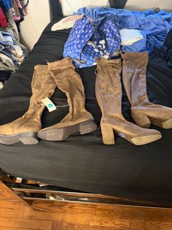 Knee high boots other heel