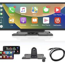 Carplay Screen Stereo 10.3 inch HD Wireless Portable Car Buddy Touchscreen Radio, Car Play & Android