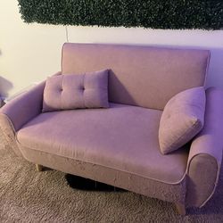 pink loveseat