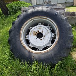Two Tractor Heavy Equipment Tires And Rims