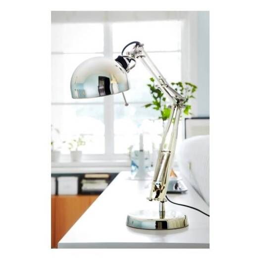 Ikea Forsa Silver Nickel Adjustable Desk Lamp