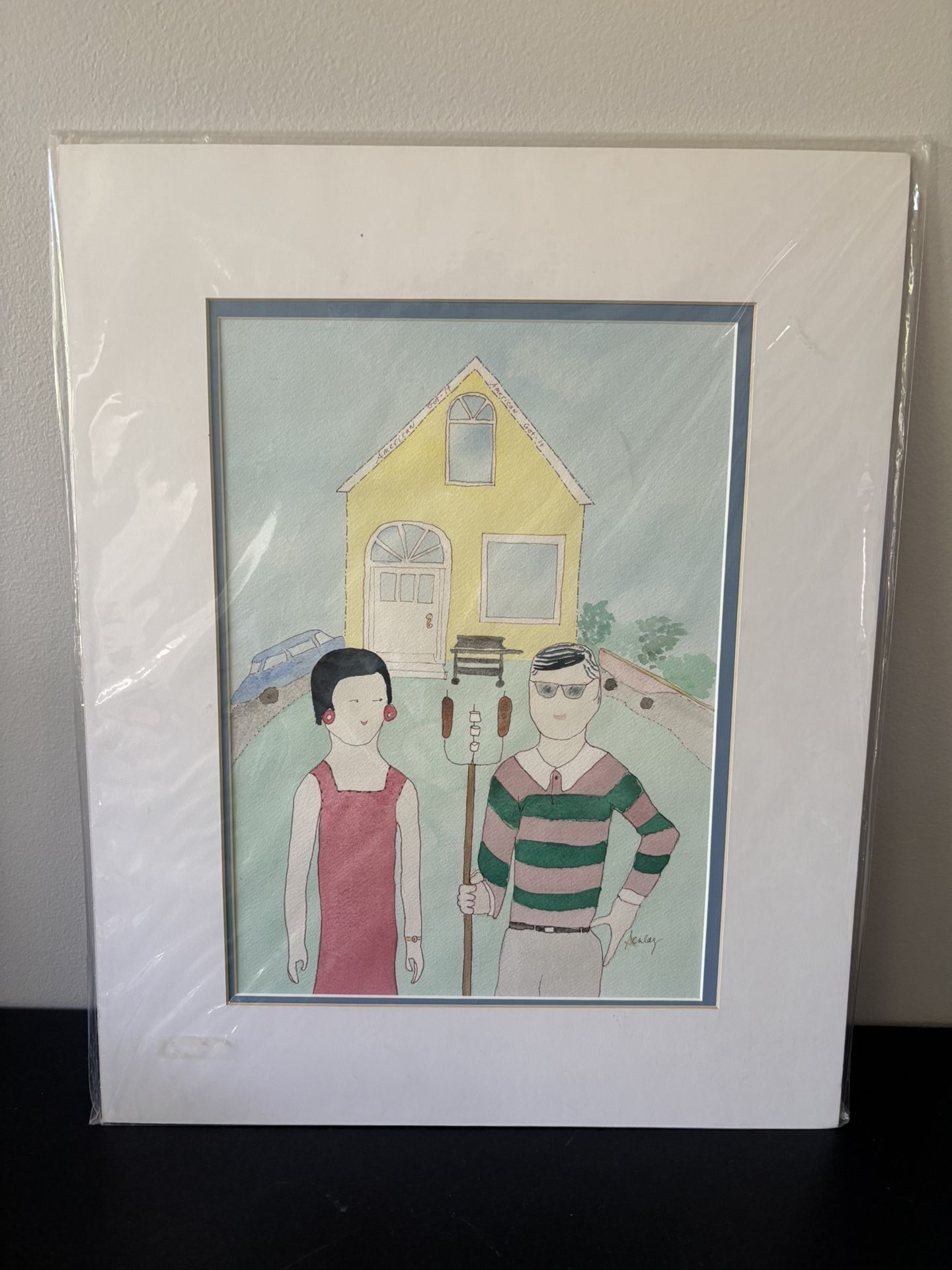 Paiting 20” high, 16” long (house, couple)