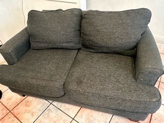 Gray Fabric Loveseat Sofa
