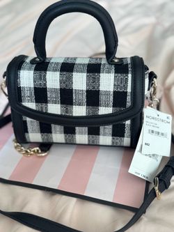 Nordstrom Black Gingham Mini Crossbody Bag