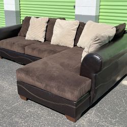Nice comfortable microfiber leather sectional