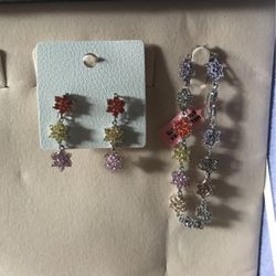 Bracelet With matching Pierced Earrings