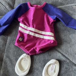 American girl doll gymnastics outfit with shoes