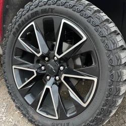 New 22” black Chevy gmc wheels and tires 22 Rims Silverado Tahoe 22s 