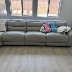 Genuine Leather Auto Reclining Couch 