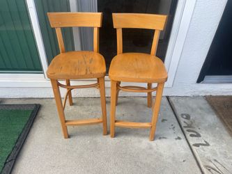 Vintage 1996 IKEA Solid Beechwood Counter Stools - Pair (Honey Finish)
