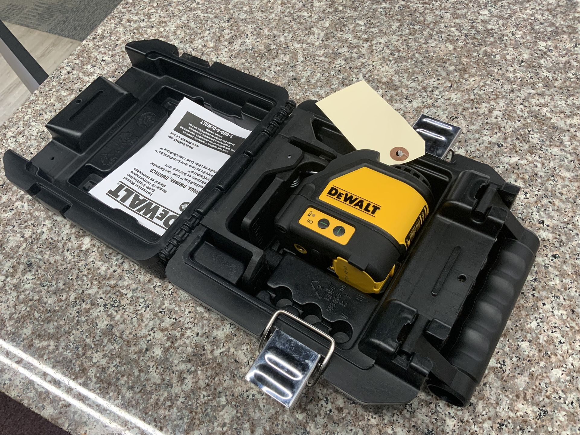 DEWALT 100 ft. Green Self-Leveling Cross Line Laser Level With Case