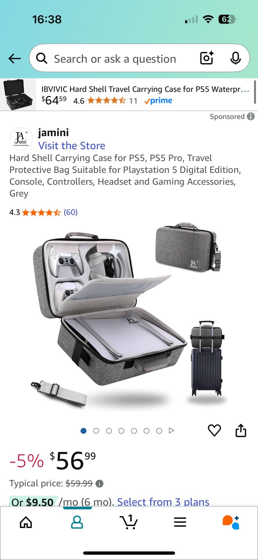 Hard Shell Carrying Case for PS5