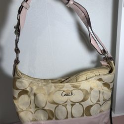 Coach Canvas Pink Leather