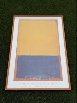 Large Framed Mark Rothko Yellow and Blue Print