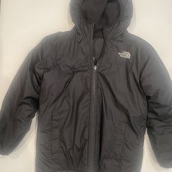 Black North Face Boys, Reversible, Puffer Jacket Size Small 7/8