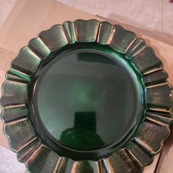Emerald Green And Gold Charger Plates