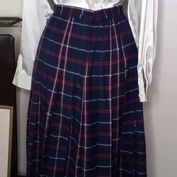 Vintage Long Plaid Skirt