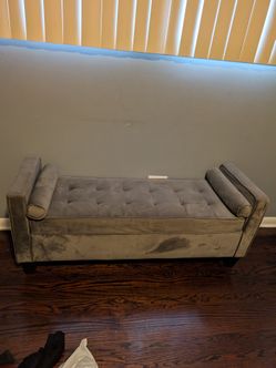 Dark Gray Velvet Chaise Lounge