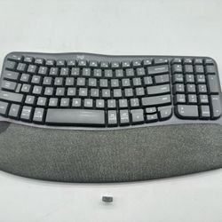 Logitech Wave Keys Wireless Ergonomic Keyboard with Cushioned Palm Rest Graphite