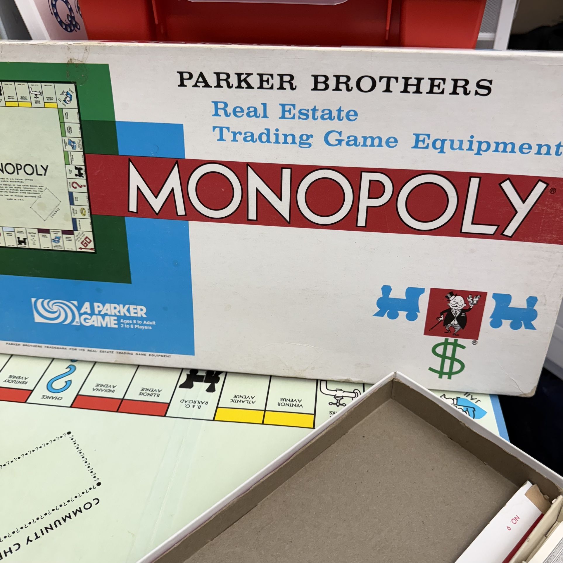Vintage Parker Brothers Monopoly Board Game • Partial Set