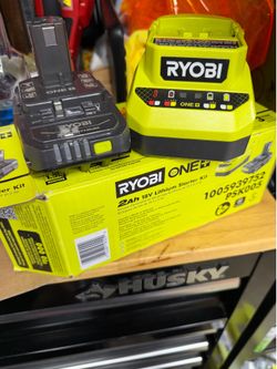 RYOBI ONE+ 18V Lithium-Ion 2.0 Ah Compact Battery and Charger Starter Kit