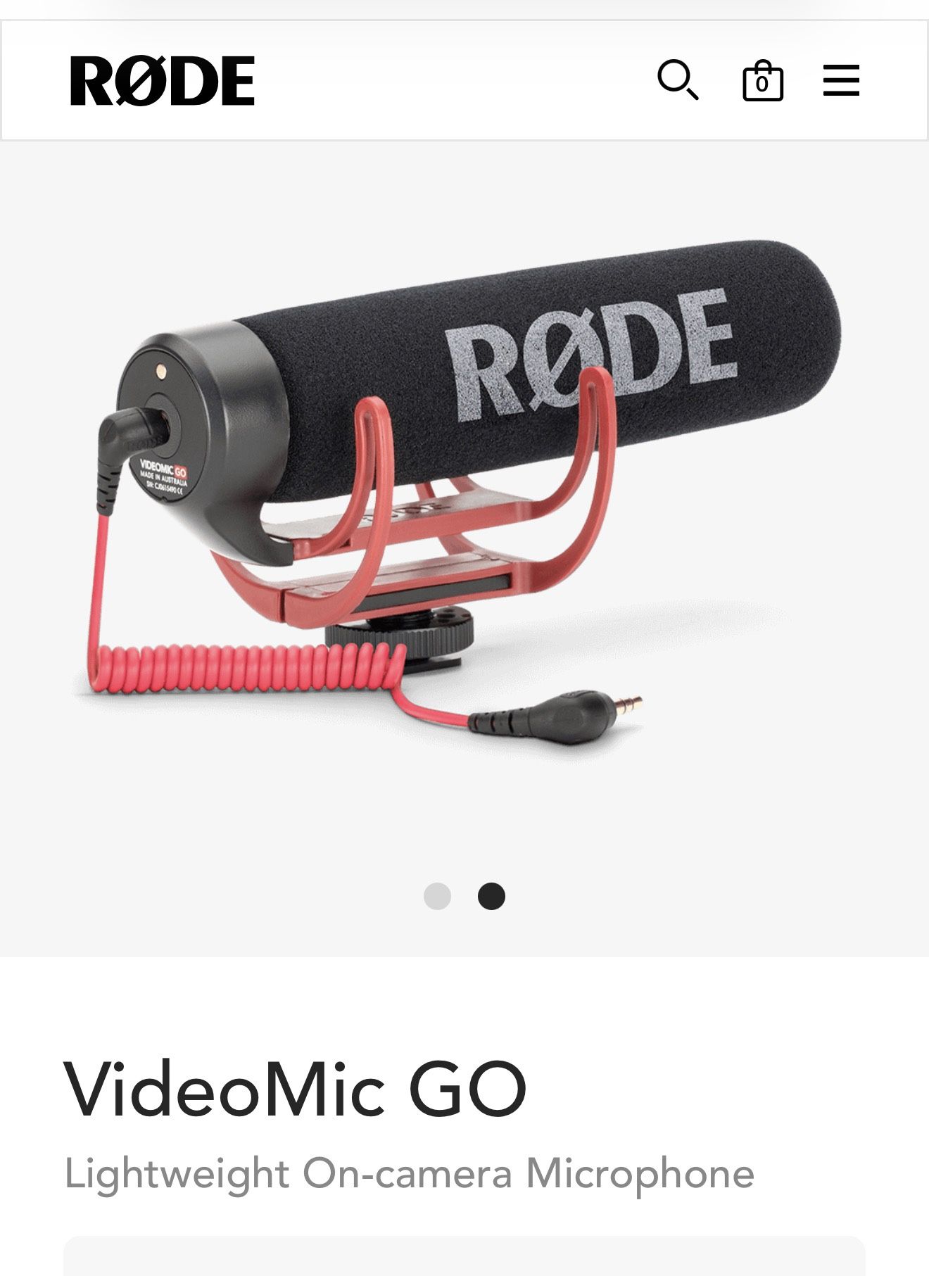 RØDE Auxiliary VideoMic GO