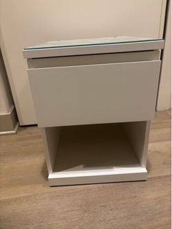 IKEA Nightstand With Glass Top