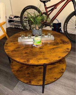 Round 32.6” Wooden Coffee Table