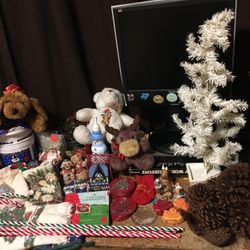 Christmas Light Snowman Plush Animals Hand Towels Candy Cane Yard Decor White Tree Flower Pot Planters Coasters Candles