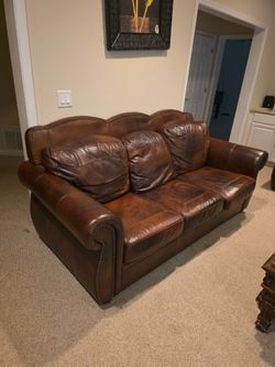 Set of Italian leather  chairs and tables