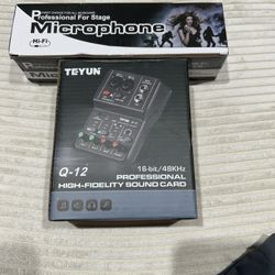 Combo bundle professional 2 Channels USB Audio Interface with vocal dynamic mic / XLR Inputs & Microphone 