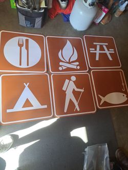 Camp sign cutouts