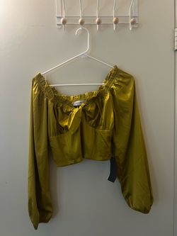 Lily White.   Satin Crop Top