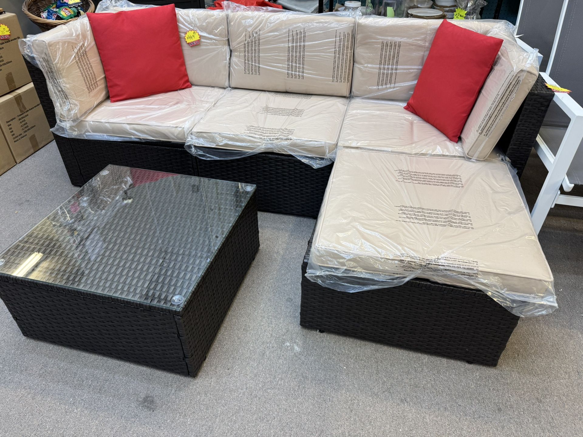Outdoor Sectional With Table New Fully Assembled
