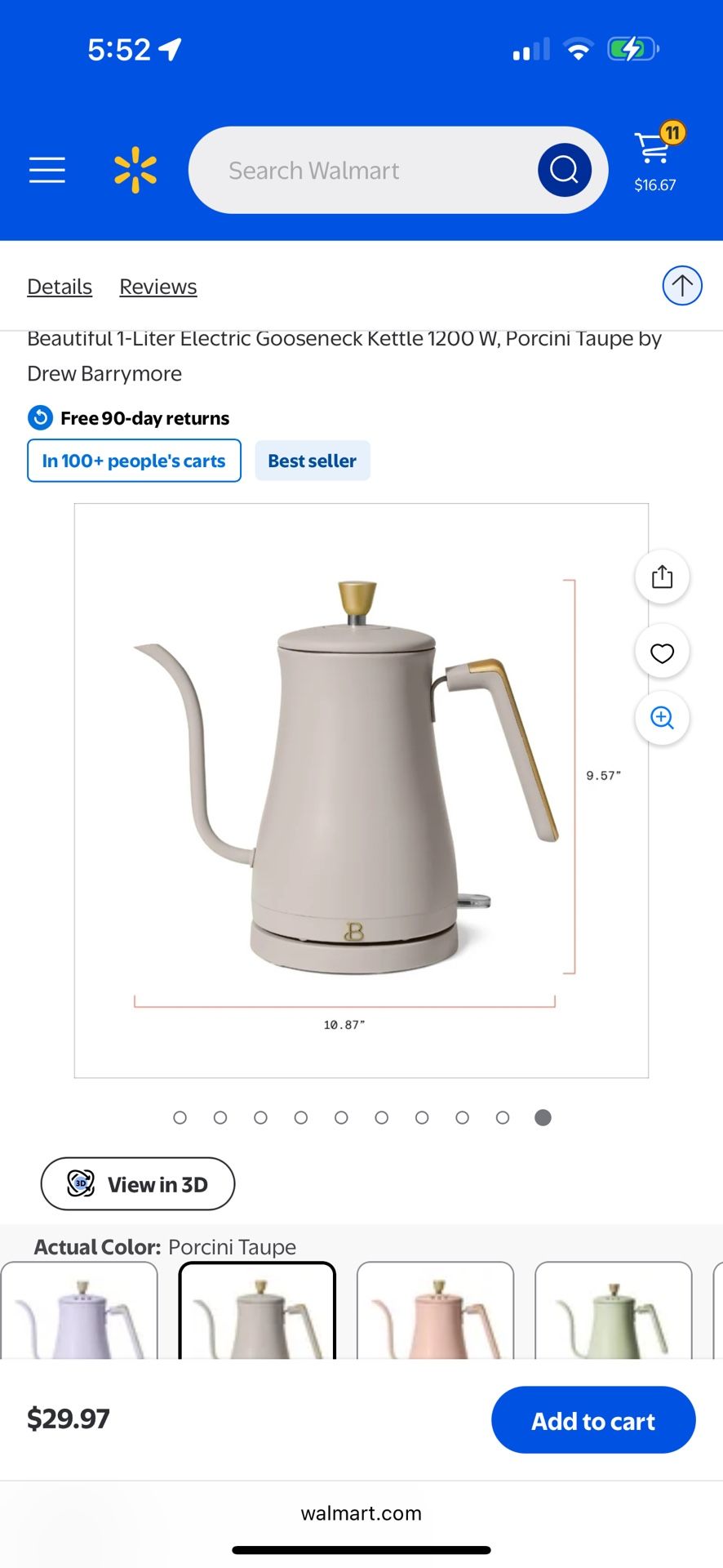 Tea kettle, Walmart Brand Beautiful.