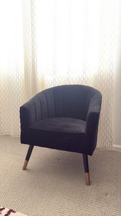 2 black velvet accent chair