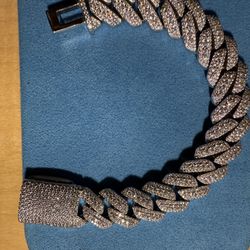 Lab Diamond Moissanite 15MM Cuban Link Bracelet Custom