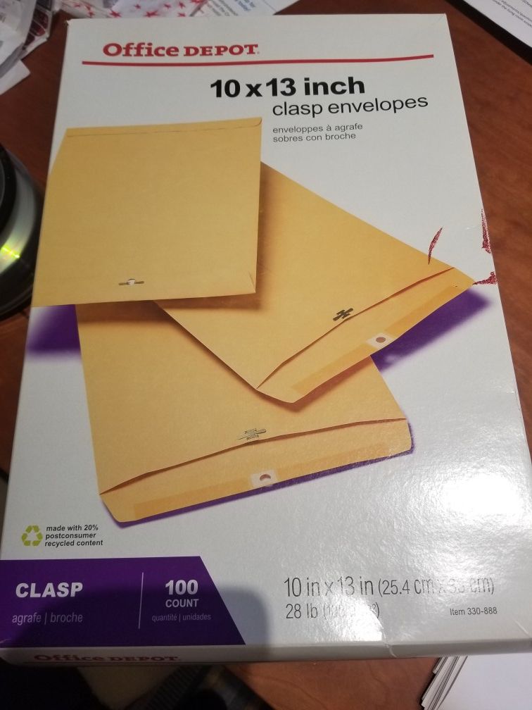 10 x 13 clasp envelopes