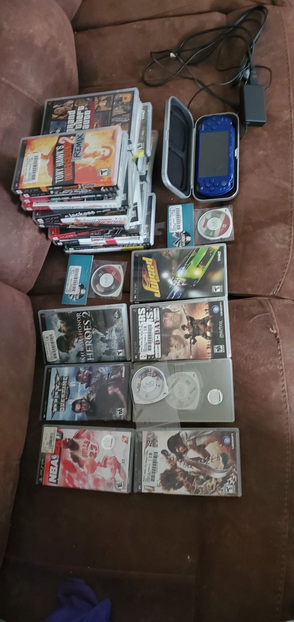 PSP blue limited edition with 35 games all the best games