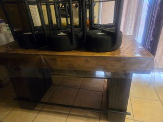 Table with bar stools