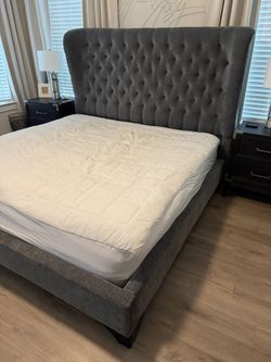 Chloe King Upholstered Bed - French Color - King Size